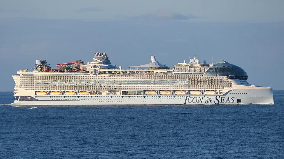 Large modern cruise ship at sea